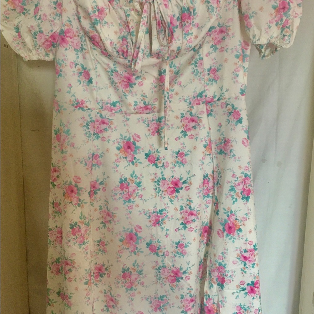 Cottagecore puff sleeve maxi dress